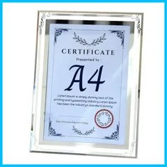 【在庫処分】フォトフレーム ガラス製 A4 Charmoon 額縁 透明 シルバー 写真立て 賞状 おしゃれ 縦横両用 (タイプC)