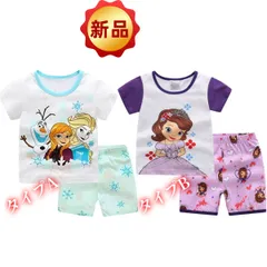 ✨新品✨ アナと雪の女王 パジャマ 上下セット 子供服 半袖Tシャツ&ショートパンツ オラフ エルサ アナ ソフィア プリンセス 女の子 春夏秋用 キッズパジャマ 半袖パシャマ 綿 コットン 100cm 110cm 120cm 130cm プレゼント 誕生日
