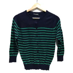 JOHN SMEDLEY(ジョンスメドレー) カーディガン サイズXS レディース美品  - ダークネイビー×グリーン 長袖/ボーダー