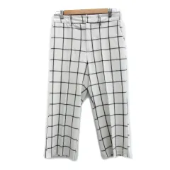 ロペピクニック ROPE Picnic クロップドパンツ サブリナパンツ 七分丈 グラフチェック柄 40 ホワイト 白 /MS2