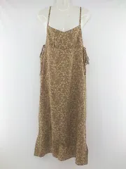 ◇ E hyphen world gallery PEACE 総柄 ロング キャミソール ワンピース サイズF モカ ブラウン レディース P  【中古】 【1209160000045】