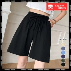 【送料無料】リネン ワイドパンツ 短パン 綿麻 半ズボン ショートパンツ ハーフパンツ 薄手 ウエストゴム ゆったり 楽ちん ボトムス ショーパン 無地 綿麻パンツ 着やせ リネンワイドパンツ 涼しい レジャー 新品 未使用 CH85YN-900187