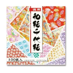 （まとめ） トーヨー 徳用和紙千代紙 15×15cm10柄 018033 1パック（100枚） 〔×10セット〕