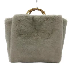 グリーンレーベルリラクシング ユナイテッドアローズ green label relaxing 2WAYバッグ ショルダーバッグ ハンドバッグ フェイクファー グレー /BS