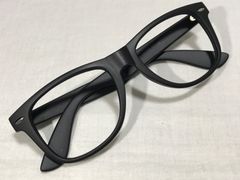 訳あり キズあり　レンズ無 伊達メガネ 度無し ウェリントン フルリム セル マットブラック K075