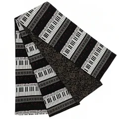 お 手頃 価格ファッション - 音楽デザインの着物反物 ダークパープル