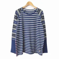 ポールスミス PAUL SMITH カットソー ロンT 長袖 ボーダー ワンポイント刺繍 M 紺