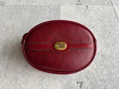 Christian Dior ラウンドプレート ハニカム柄マルチコインケース レッド