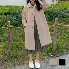 シンプルチェスターコート レディース 10代 20代 30代 韓国ファッション カジュアル 可愛い 大人 オフィス 秋 冬 シンプル アウター 暖かい