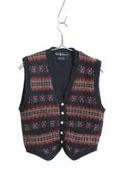 【お得なクーポン配布中!】 80s ラルフローレン ニット ベスト キッズ L 120cm 程 ヴィンテージ ポロ ウール セーター 前開き 重ね着 フェアアイル マルチカラー 子供