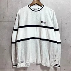 VISION STREET WEAR ビジョンストリートウェア ビッグシルエット リブライン切替え ロングスリーブ Tシャツ ロンT 長袖 トップス ロゴ 刺繍 プリント グレー L メンズ SG319-10