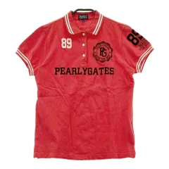 サイズ：2 PEARLY GATES パーリーゲイツ  半袖ポロシャツ フロッキー  レッド系 [240101330916]# ゴルフウェア レディース ストスト