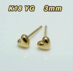 18K AU750コーティング ハートスタッドピアス シンプル 韓国 高見え 