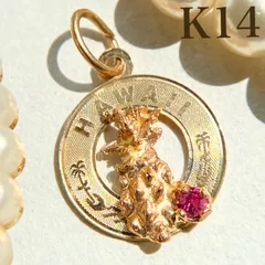 【買取店】K14 14K パイナップル ルビー ※トップのみ ゴールド　B8975