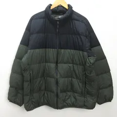 U■ユニクロ/UNIQLO ウルトラライトダウンジャケット/3Dカット/311-456570【4XL】黒緑/men's/g8【中古】■