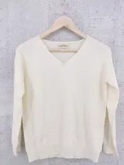 ◇ nano universe ナノユニバース ニット 長袖 Vネック セーター F アイボリー *  【1002799645577】