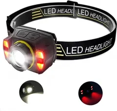 新品 ヘッドライト USB充電式 LED ヘッドライト 5種点灯モード 赤＆白ライト SOS点滅45度調整可 夜釣り アウトドア小型92g超軽量