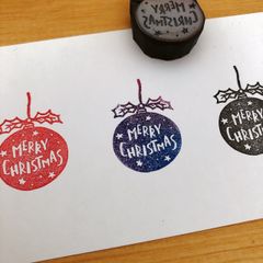 クリスマス＊「MERRY CHRISTMAS」オーナメント ボール はんこ
