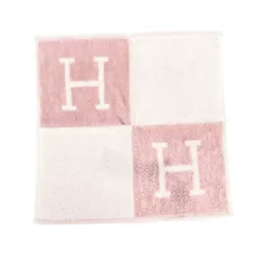 HERMES エルメス ハンドタオル/カレタオル  アヴァロン/Hロゴ/コットン    ピンク×ホワイト レディース / 240001158938