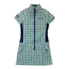 サイズ：M FILA GOLF フィラゴルフ  ハーフジップ 半袖ワンピース チェック柄 グリーン系 [240101382491] ゴルフウェア レディース ストスト