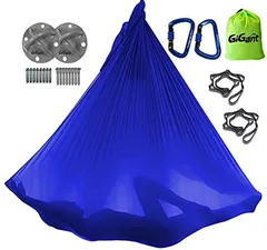 GiGant ギグアント 公式 エアリアルヨガ 専用 ハンモック フルセット 5ｍx2.8ｍ 空中 ヨガハンモック エクササイズ エアロヨガ フィットネス 国内正規品 ロイヤルブルー( 1.ロイヤルブルー)