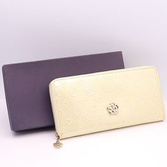 美品 クレイサス 長財布 ベージュゴールド カメリア ビジュー ベティ