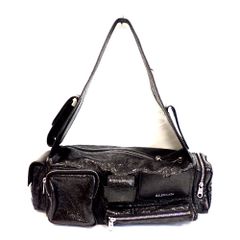 Th993942 バレンシアガ Superbusy スーパービジー 702167 ショルダーバッグ スリングバッグ  本革 ブラック系 BALENCIAGA 美品・中古