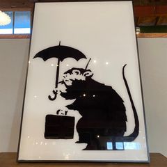 アートパネル/ラット傘/バンクシー/有名/絵画/40x60サイズ