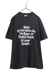 【お得なクーポン配布中!】 80s 90s USA製 メッセージ プリント 半袖 Tシャツ メンズ XL / 80年代 90年代 オールド ヴィンテージ 当時物 黒 シングルステッチ ブラック