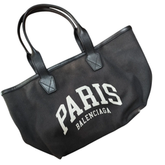 BALENCIAGA バレンシアガ Cities Paris Jumbo ジャンボ スモールトートバッグ ハンドバッグ キャンバス レザー ブラック ショルダーバッグ