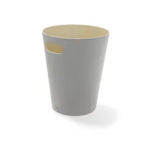 Style:グレー umbra WOODROW 木製ゴミ箱 丸型 ふたなし ペール ごみ箱 ダストボックス グレー