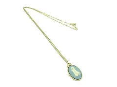 ■美品■ WEDGWOOD ウェッジウッド ネックレス ペンダント アクセサリー レディース ブルー系×ゴールド系 DJ4362