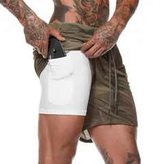 メンズ用 ショートパンツ ダブル構造 インナーポケット付き 全10カラー ランニングパンツ レギンス 一体型 ランパン 速乾 ランニングウェア ショート丈 インナー付き ハーフパンツ トレーニングウェア スポーツウェア ドライ 吸汗 短パン 半ズボン