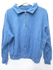 ◇ ⊇ RUSSELL ATHLETIC ハーフジップ 長袖 トレーナー スウェット サイズS ブルー レディース メンズ E  【1506250008340】