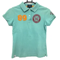 ★特価★パーリーゲイツ 半袖ポロシャツ ライトブルー×レッド バックロゴ  レディース 1(M) ゴルフウェア PEARLY GATES