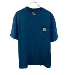 carhartt 半袖 ロゴTシャツ L ブルー プルオーバー ポケット付き 無地 ストリート カーハート 古着卸 アメリカ仕入 a705-5697