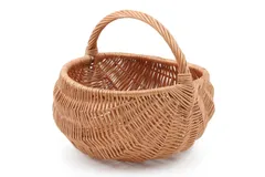 スウェーデン製　ヤナギのバスケット/北欧のかご　ラウンド型/131x52100