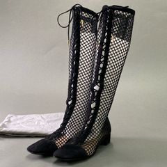 1f6 Christian Dior クリスチャン ディオール メッシュ ロングブーツ