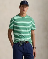 ポロ クラシックフィット ストライプ Tシャツ ／ 緑 L
