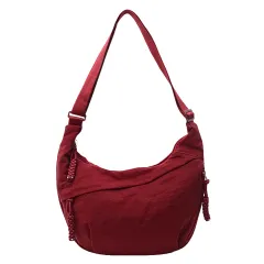 [FARFADET] ショルダー バッグ 斜めかけ レディース メンズ カバン 軽量 サコッシュ クロスボディ シンプル カジュアル 無地 撥水 ショルダーバッグ 薄型 大容量 斜めがけ 人気 通勤 通学 スポーツ フラット ポーチ 軽い ビジネス [レッド]