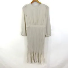 クード・シャンス 切替ワンピース 長袖 クルーネック フォーマル トップス レディース 38サイズ ベージュ系 COUP DE CHANCE