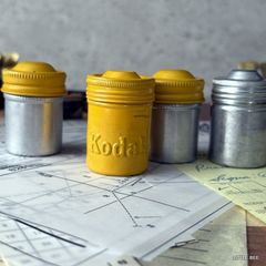 R-1962  Kodak＆Ansco　フィルムケース　アルミ製　４個セット　コダック　アンスコ　フイルムケース　フイルムキャニスター