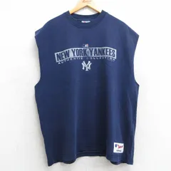 XL/古着 マジェスティック ノースリーブ ビンテージ Tシャツ メンズ 00s MLB ニューヨークヤンキース 大きいサイズ コットン クルーネック 