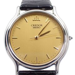 【裏蓋刻印あり】SEIKO セイコー クレドール シグノ 薄型 クォーツ メンズ 腕時計 ゴールド文字盤 GCAR051 / 8J81-6A30【いおき質店】管理2