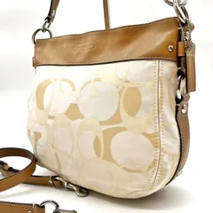 ✨良品✨ COACH コーチ ハンドバッグ  ショルダーバッグ 2way シグネチャー ホワイト 白色 キャンバス レザー 革 ユニセックス 男女兼用 メンズ レディース