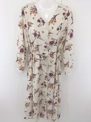 ◇ ◎ fifth フィフス 花柄 長袖 ロング ワンピース サイズM ベージュ マルチ レディース  【中古】 【1206010004291】