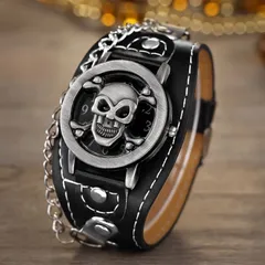 2025年最新】レザー スカル 腕時計の人気アイテム - メルカリ 