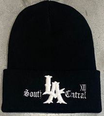 13LAST / ニットカフキャップ　ブラック×ホワイト