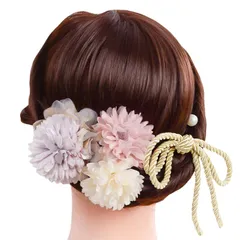 【人気商品】【2025年のNEWスタイル】髪飾り 人気 成人式 髪飾り セット 【5点セット】ヘアアクセサリー ヘアーアレンジ 花 ドライフラワー 水引 振袖 和服 和装 着物 袴 浴衣 成人式 結婚式 卒業式 七五三 お祭り ポニーテール 金箔10枚付き(カ