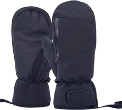 FUPUONE スキー手袋 スノーボード グローブ 防寒 防水 ミトン 内側5本指(ブラック,  XL)